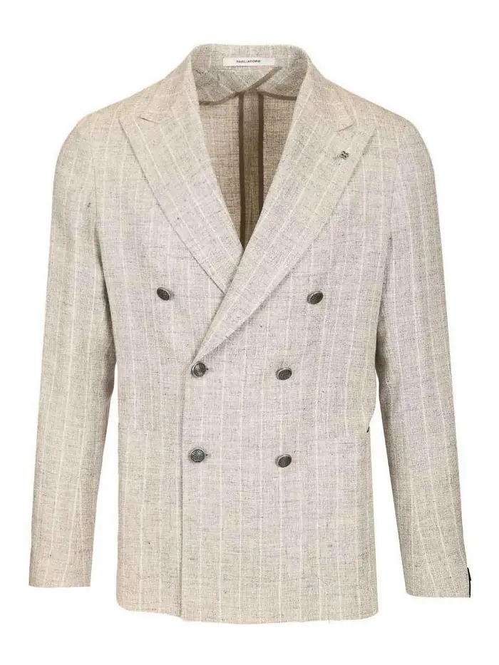 Tagliatore Blazer Gessato Doppiopetto Beige