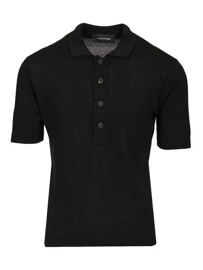 Tagliatore Polo di seta e viscosa Nero