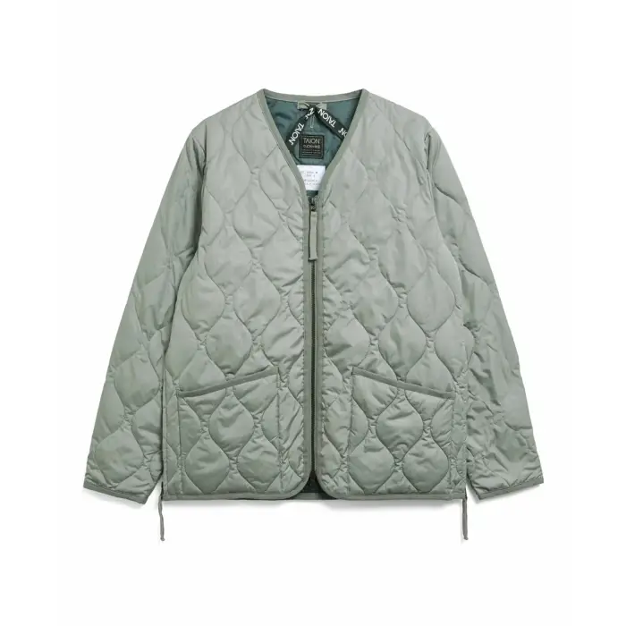 Giacca militare con zip e scollo a V Taion Vert