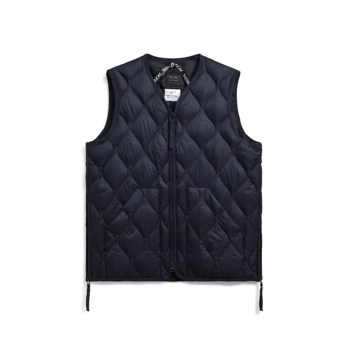 Gilet militare senza maniche con collo a V e zip a W Taion Soft Shell Bleu