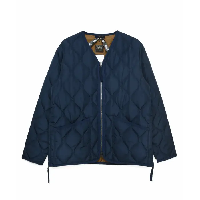 Piumino con zip e scollo a V Taion Bleu