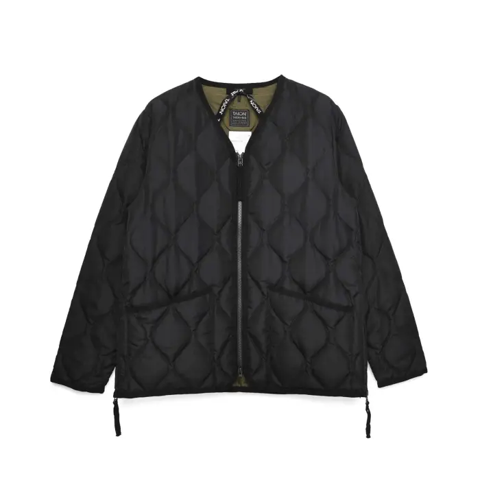 Piumino con zip e scollo a V Taion Noir