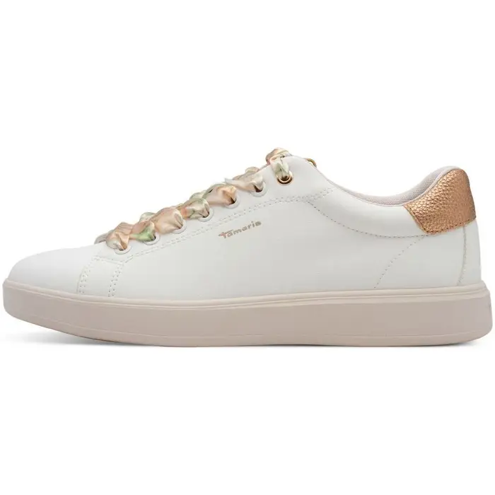 Sneakers basse Tamaris Sneakers Donna, Ecopelle, Sottopiede estraibile - 23720 Bianco