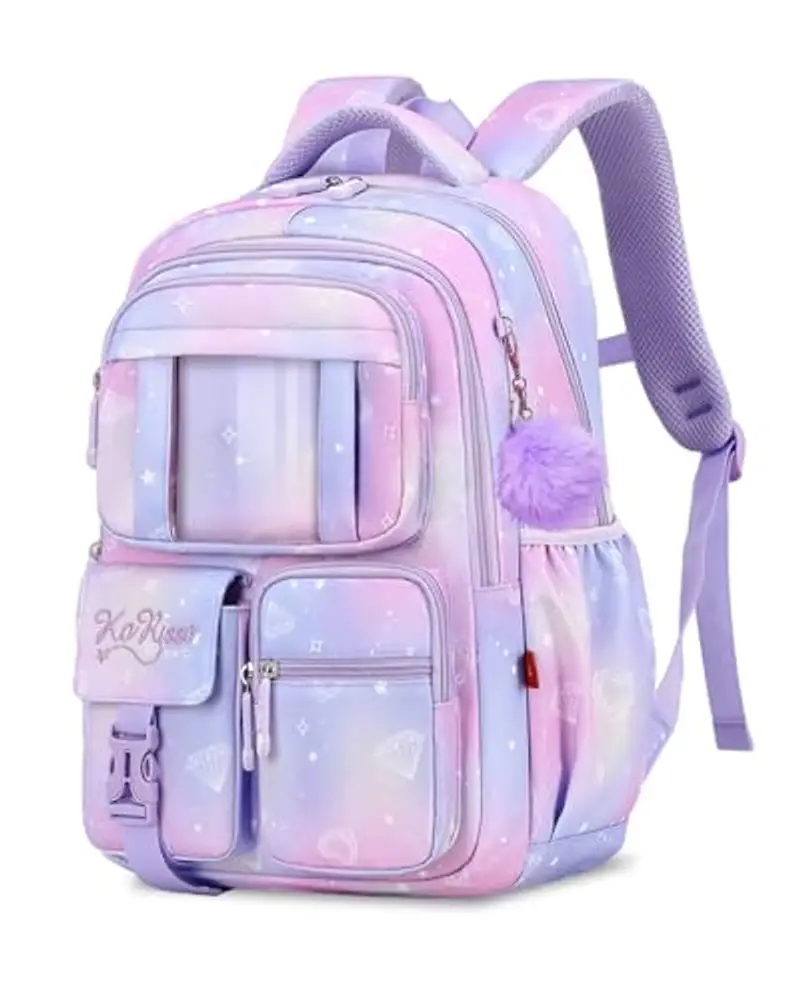 Tanou Zaino Bambina Elementari Zaino per Ragazze, Traspirante Cartella Scuola Elementare Bambina di 7-12 anni, Impermeabile Nylon Grande