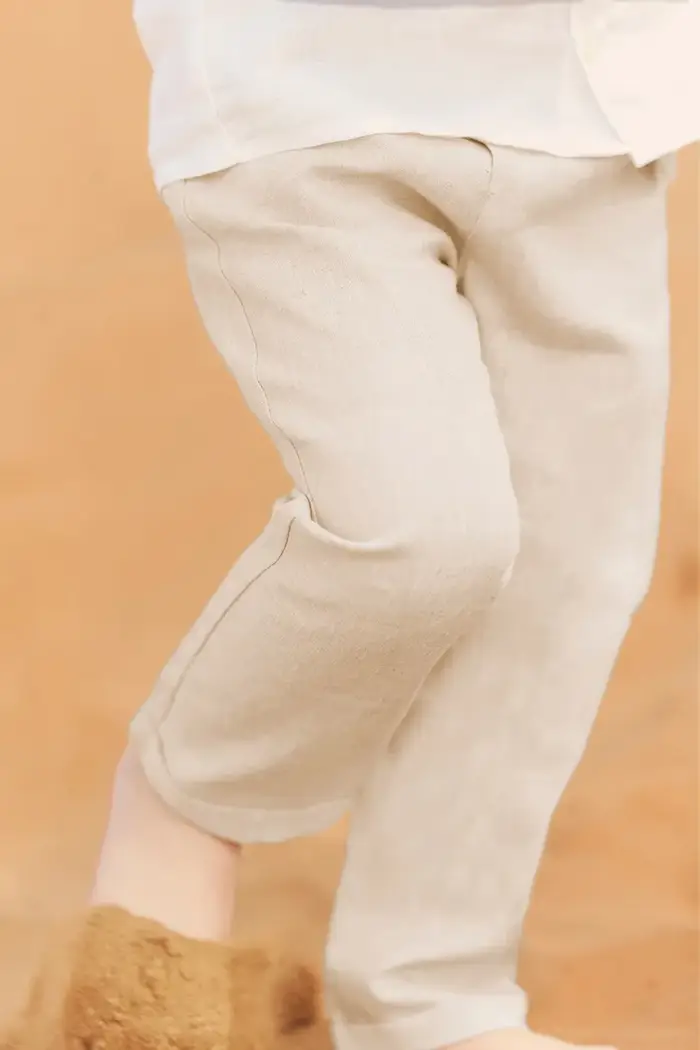 pantaloni in lino per neonato Beige