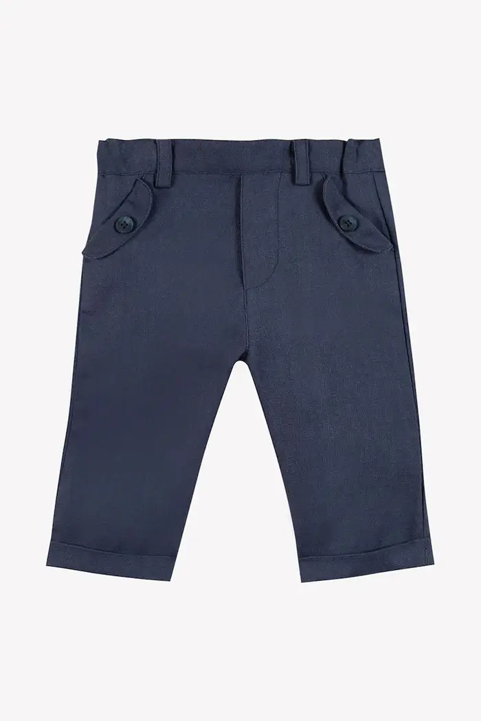 TARTINE ET CHOCOLAT pantaloni in lino per neonato Blu navy