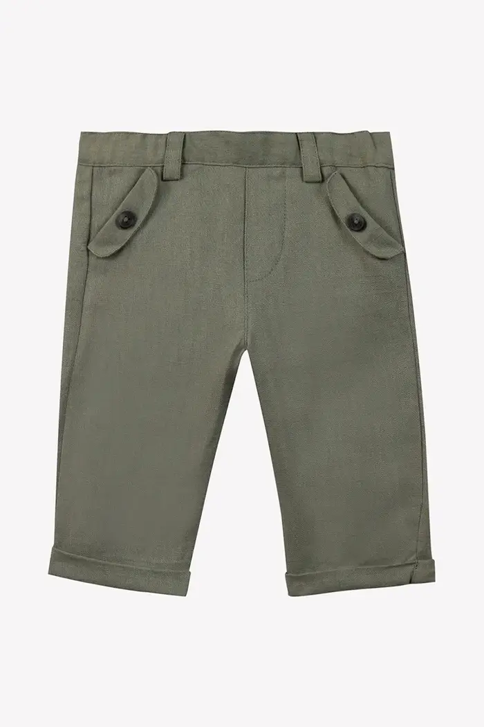 TARTINE ET CHOCOLAT pantaloni in lino per neonato Verde