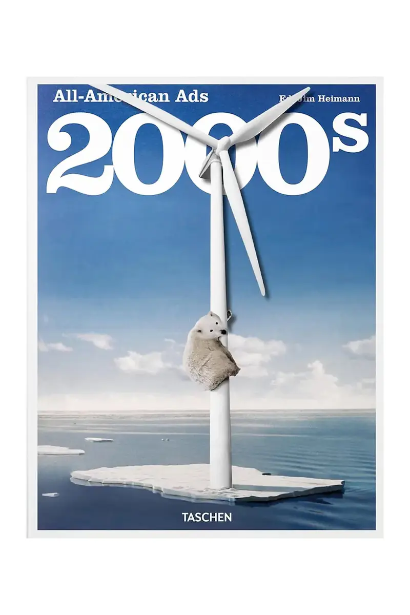 Taschen libro All-American Ads of the 2000s by Heller Steven, English colore blu