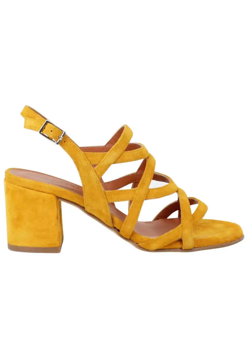 Tattoo Sandali slingback donna in camoscio giallo con tacco alto Donna MARTA 100 600