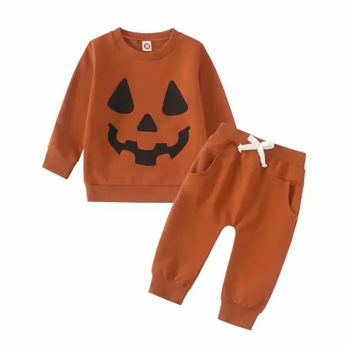 TBAMTBW Completo Halloween Bambino Neonato, Vestito Halloween Neonato Maschio, Costume Halloweens Neonati, Set Felpa