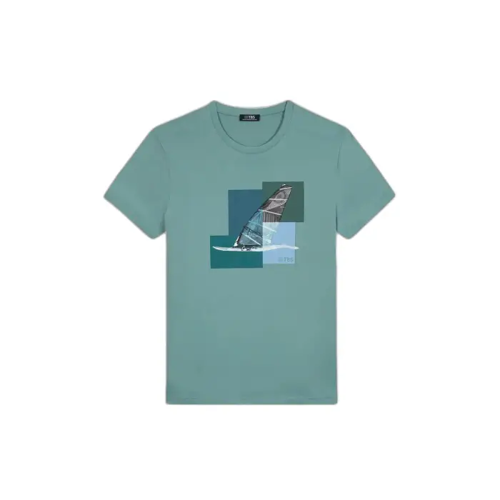 TBS T-shirt a rete Greig Vert
