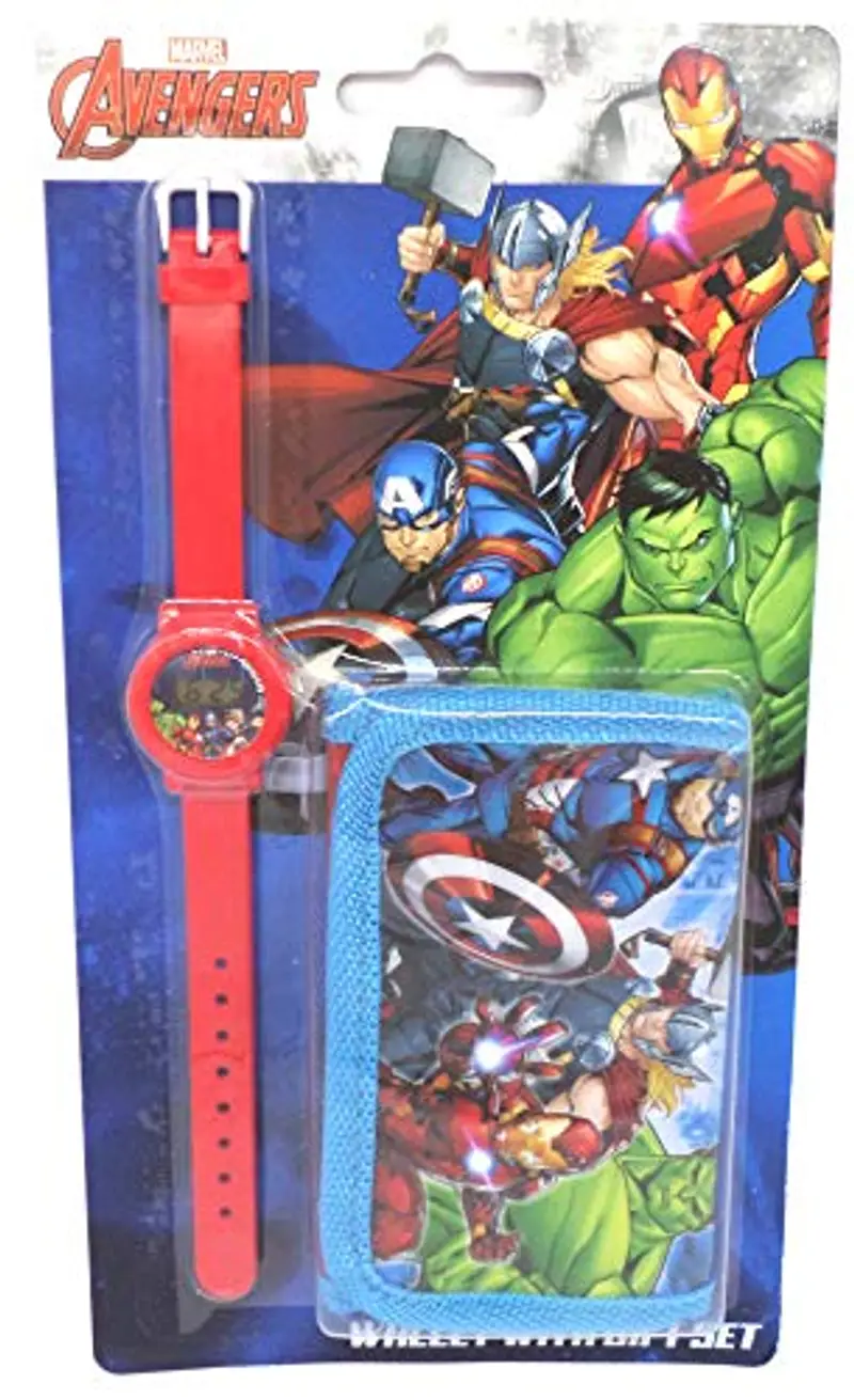 TLD TDL Marvel Avengers Set Regalo Orologio + Portafoglio - Licenza Ufficiale -Watch & Wallet