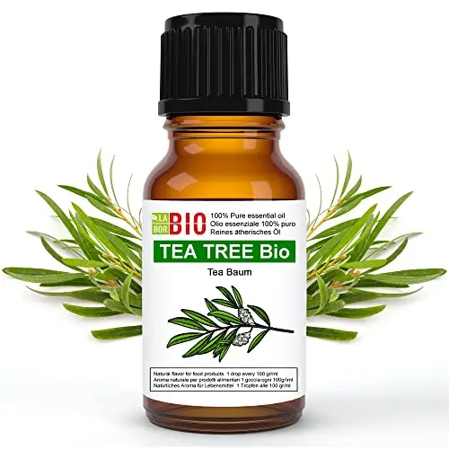 Laborbio Tea tree Bio Olio essenziale 100% Puro Albero del te' 10 ml - Uso interno Terapeutico Alimentare Diffusori ambiente