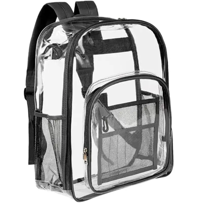 Teklemon Zaino Trasparente, Grande PVC Plastica Zaino Scolastico Borsa Zainetto Trasparente Impermeabile Unisex Casual Bag Zainetto per