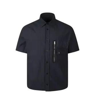 Ten c per uomo 26CTCUS02006 Maglietta blu a strato intermedio, Casual, Poliamide, Manica corta