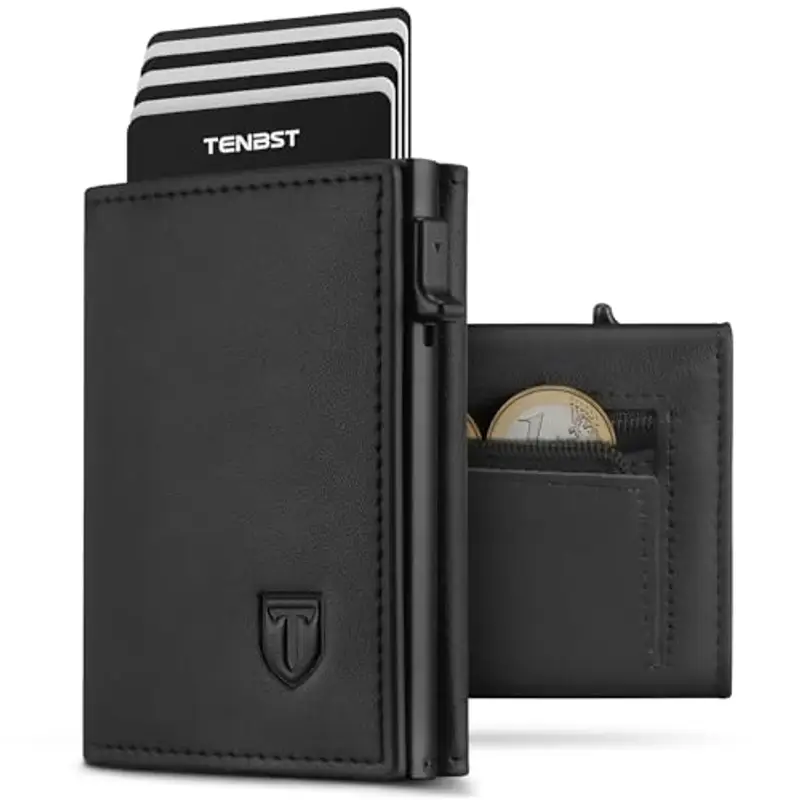 TENBST Porta carte di credito Uomo Nero 807922