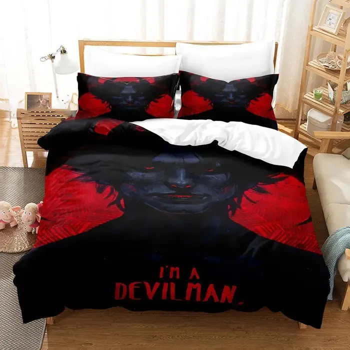 Devilman Crybaby Set di biancheria da letto per ragazzi e ragazze Twin Queen Federa Letto Bambini Adulto Moda Casa Tessile 70x133cm 2pcs