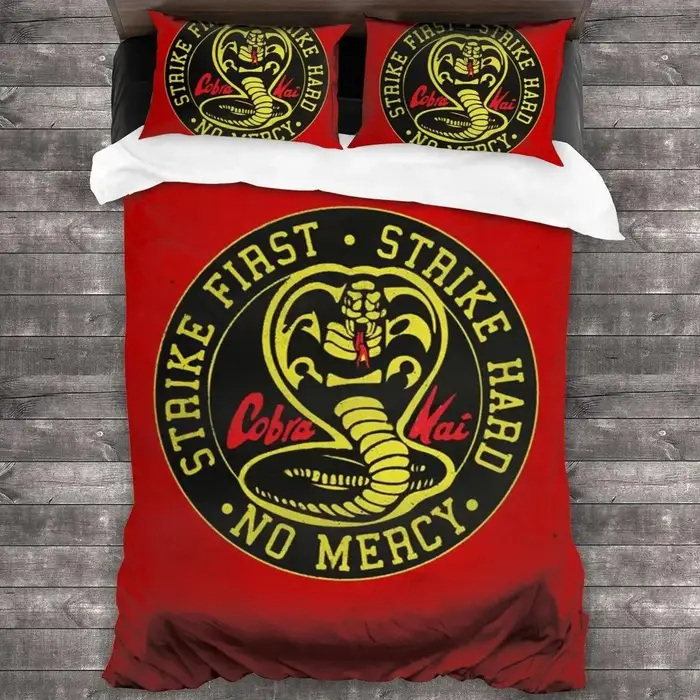 Serie TV Cobra Kai Set Biancheria da Letto Copripiumino Copripiumino per Camera da Letto Singolo Doppio King Tessile per la Casa AU Double 180x210cm