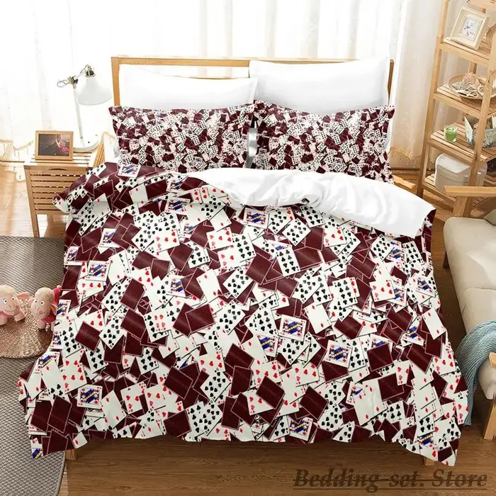 Set Biancheria da Letto Poker HIGH CARD Singolo Gemello Matrimoniale Queen King Letto Camera da Letto Adulti Bambini Set Copripiumino Anime 70x133cm 2pcs