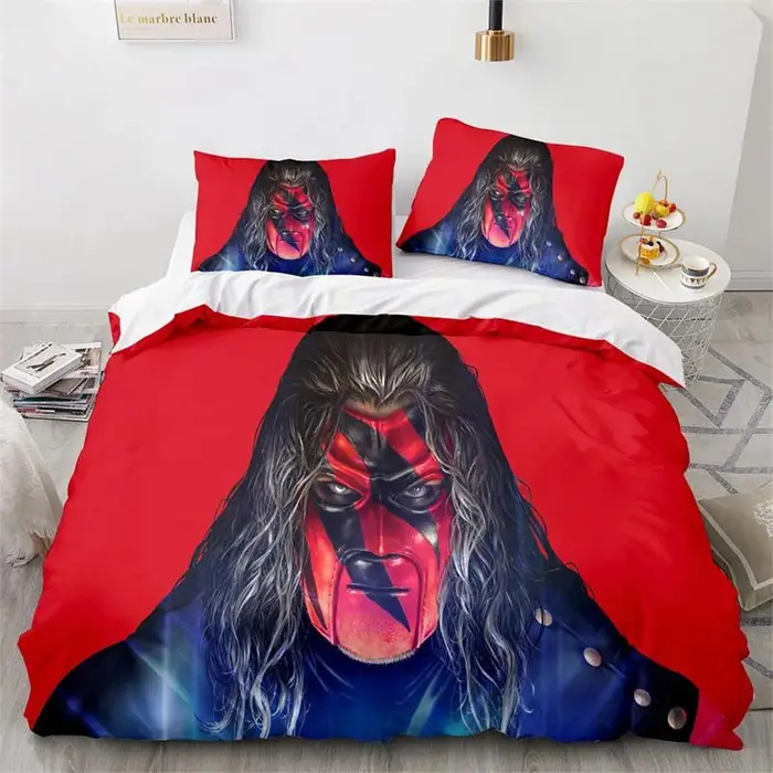 Set Biancheria da Letto WWE EAW Singolo Piazza e Mezzo Matrimoniale Queen King di Wrestling Set Letto Aldult Bambino Camera da Letto Set Copripiumino Stampa 3D 245x210cm 3pcs