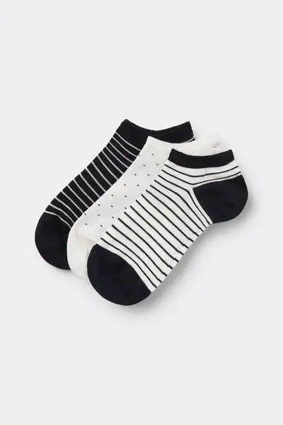 Tezenis 3 Paia Pedulini in Cotone Fantasia Donna Donna Multicolore