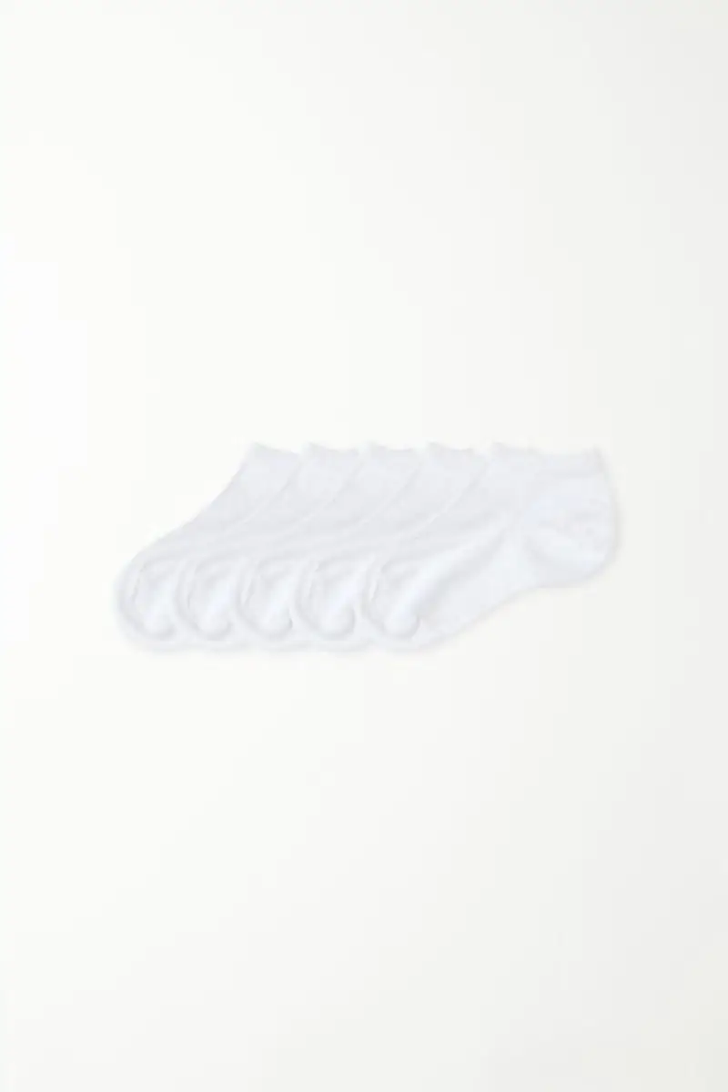 Tezenis 5 Paia Pedulini in Cotone Bimbi Unisex Unisex Bianco