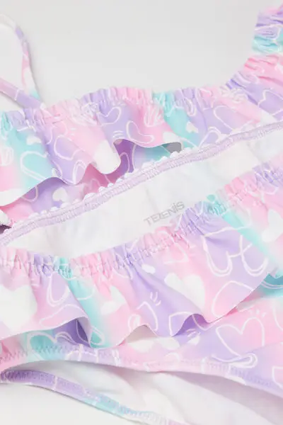 Tezenis Bikini Brassiere con Slip Bimba Rainbow Hearts Bambina