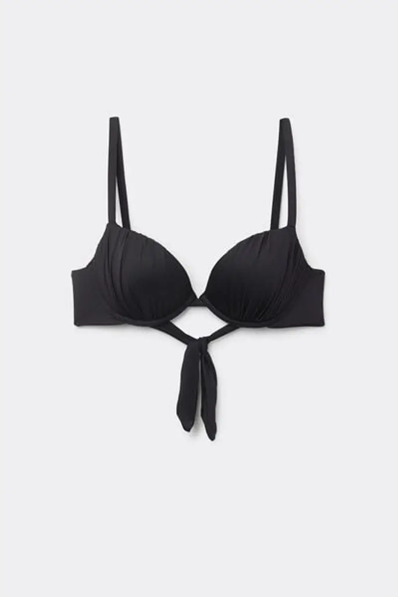Tezenis Bikini Push-Up Graduato Arriccio Riciclato Donna Nero Taglia 2