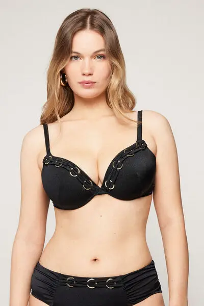 Bikini Push-Up Leggermente Imbottito Royal Essence Donna Nero miniatura 4