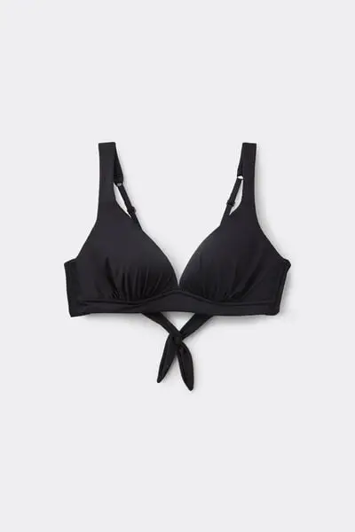 Bikini Triangolo Spalla Larga Micro Riciclata Donna Nero