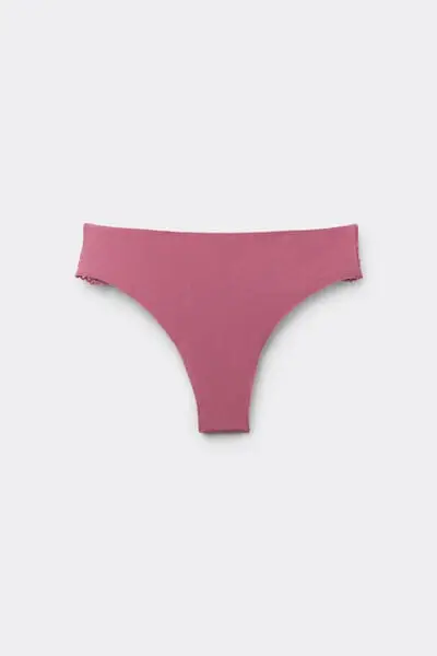Tezenis Brasiliana Taglio Vivo Cotone Organico e Pizzo Riciclato Donna Rosa