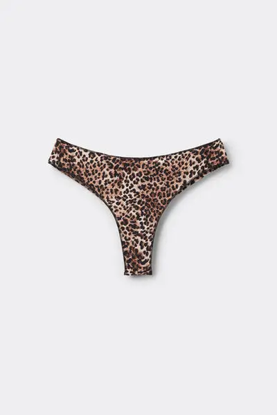 Tezenis Brasiliano Microfibra Stampata Donna Marrone