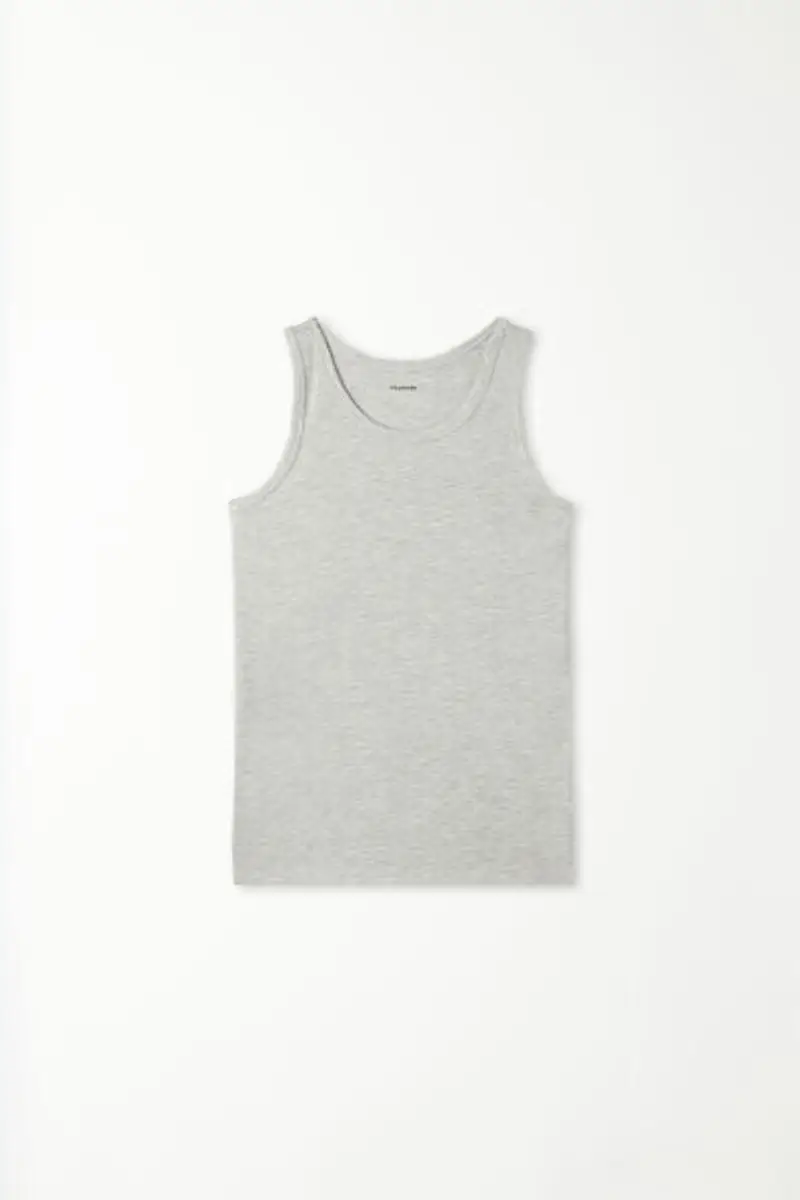 Tezenis Canotta Basic Spalla Larga in Cotone Bimbi Unisex Unisex Grigio