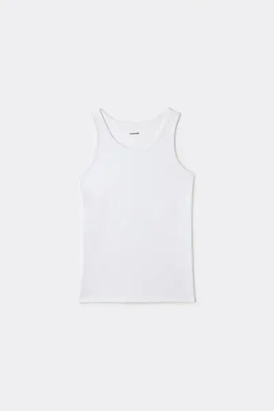 Tezenis Canotta Spalla Larga Bimbi Unisex in Cotone Unisex Bianco