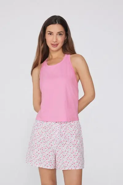 Tezenis Canotta Spalla Larga in Cotone Donna Rosa