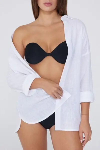 Tezenis Coppe Autoadesive Autoreggenti Donna Nero