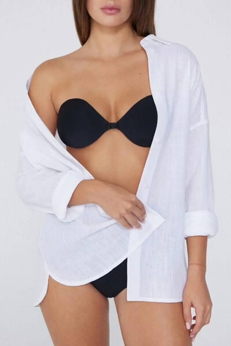 Tezenis Coppe Autoadesive Autoreggenti Donna Nero