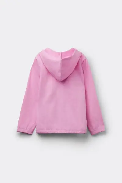 Felpa Bimbi Cotone con Cappuccio e Zip Unisex Unisex Rosa miniatura 3