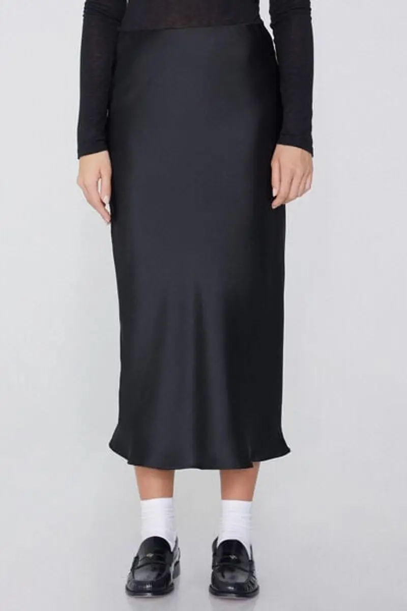 Tezenis Gonna in Raso Midi Donna Nero