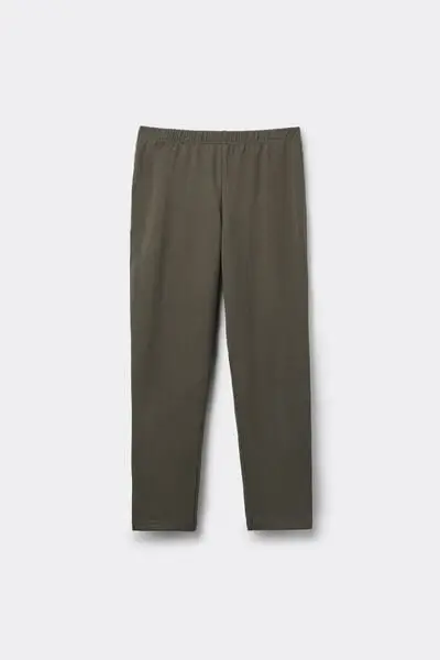 Leggings in Cotone Elasticizzato Bambina Verde