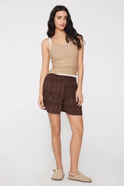 Tezenis Pantagonna in Tela Donna Marrone