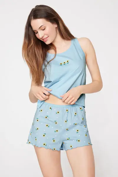 Tezenis Pantaloncini Corti in Cotone Stampato Punto Bambola Donna Stampa