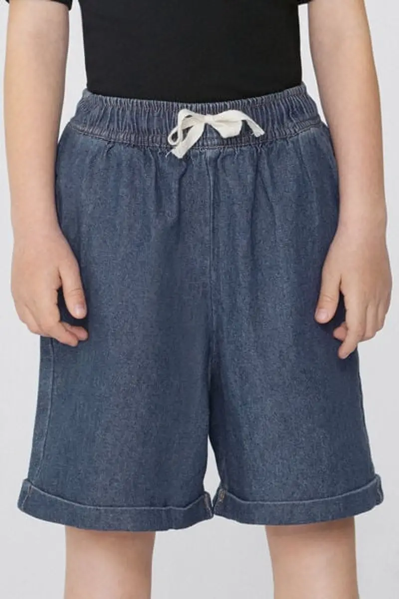 Tezenis Pantaloncini Corti in Denim Bimbo con Coulisse Bambino Blu