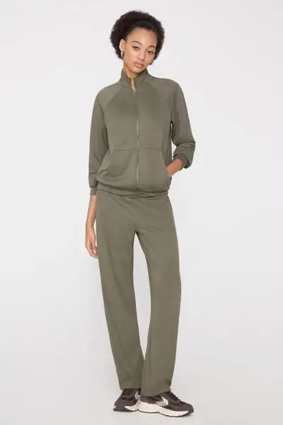Pantaloni Lunghi Dritti Soft Touch Donna Verde