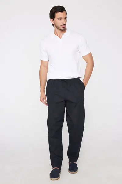 Tezenis Pantaloni Lunghi in 100% Tela di Cotone con Tasche Uomo Blu