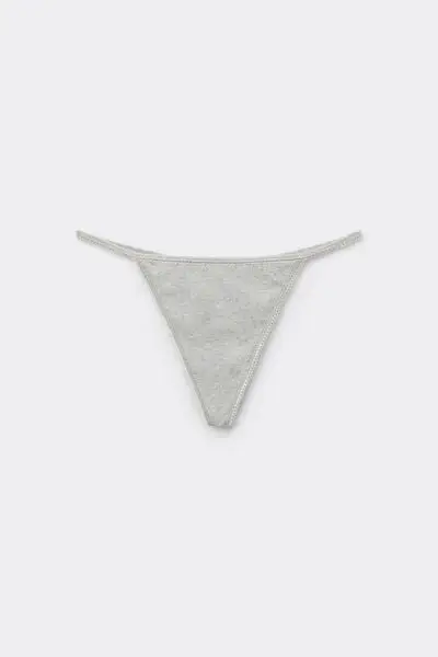 Tezenis Perizoma con Fianchetto Tanga Cotton Cutie Donna Grigio