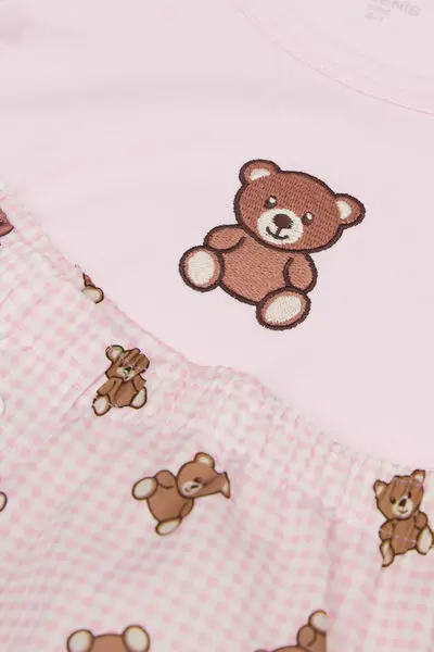 Tezenis Pigiama Corto Bimba Cotone Stampa Orsetti Bambina Rosa