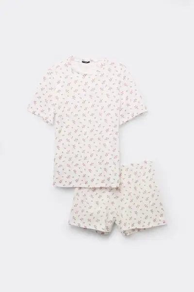 Pigiama Corto Cotone Fiorellini Donna Stampa