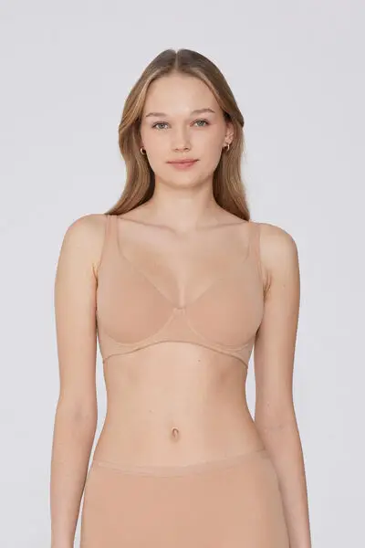 Reggiseno Balconcino in Cotone Organico Paris Donna Naturale miniatura 4