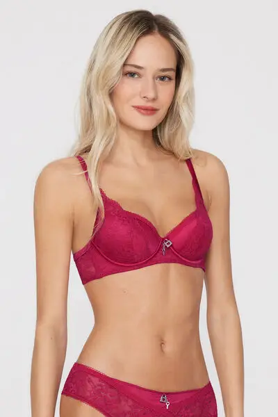 Reggiseno Balconcino Leggermente Imbottito Wien Secret Love Donna Rosa miniatura 4